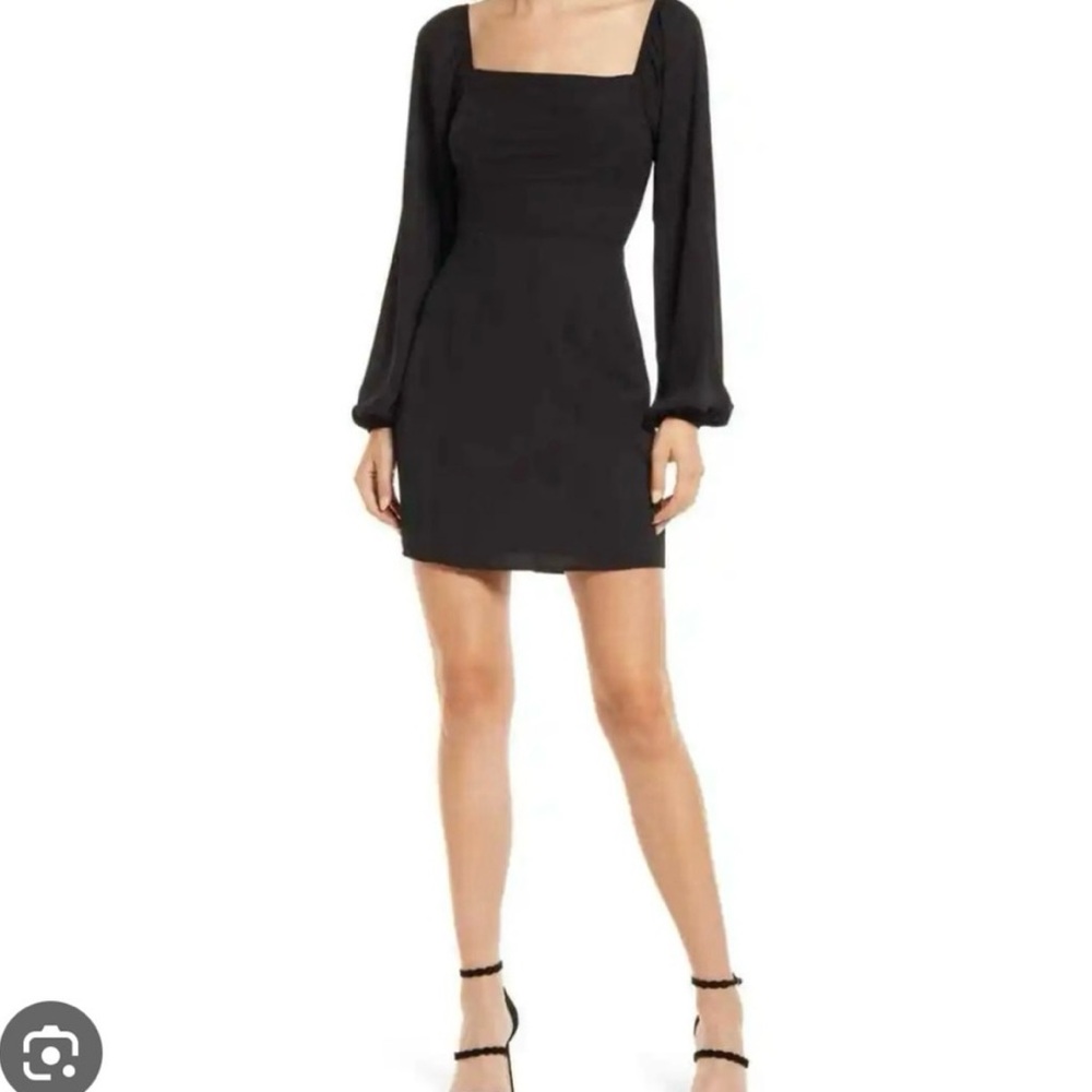 All in Favor Black long sleeve mini dress‎ with back cutout size large